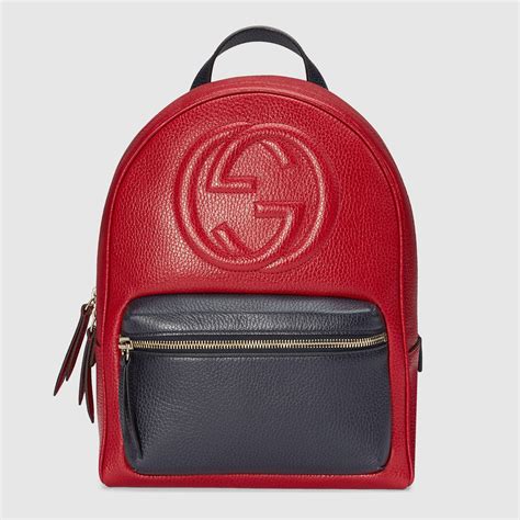 gucci backpack with chain straps red|gucci leather backpack purse.